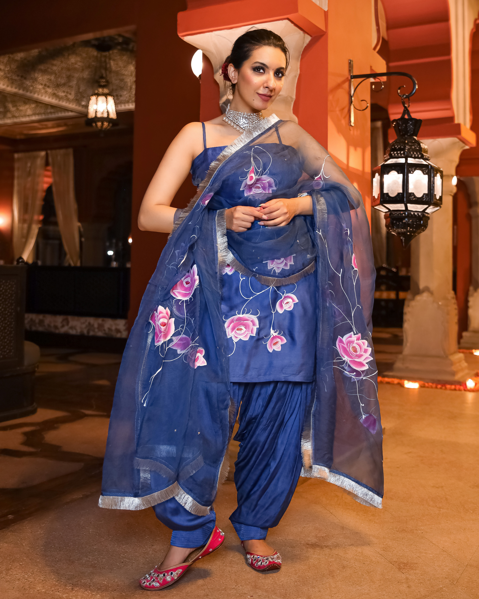 Blaze Crush Handpainted Gota Suit Set - Image 5