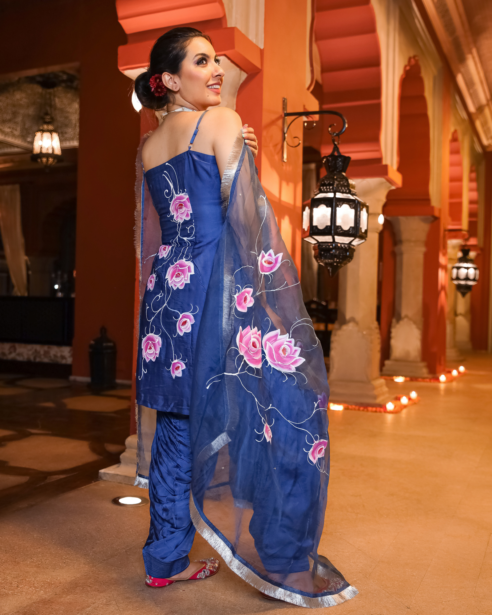 Blaze Crush Handpainted Gota Suit Set - Image 6