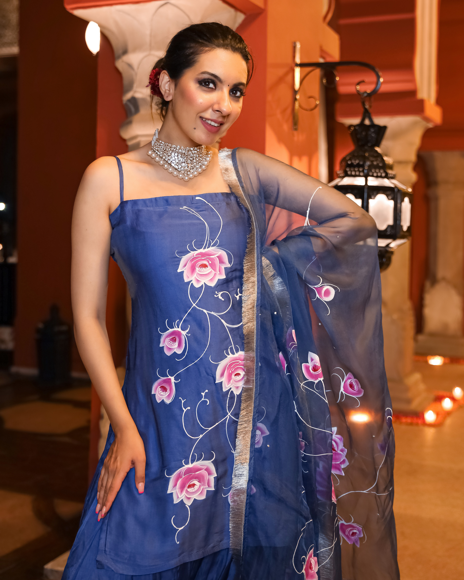 Blaze Crush Handpainted Gota Suit Set - Image 7