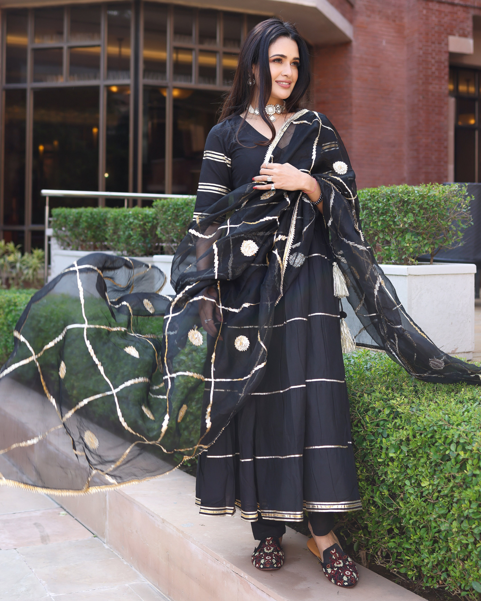 Black Iris Gotapatti Suit Set - Image 4