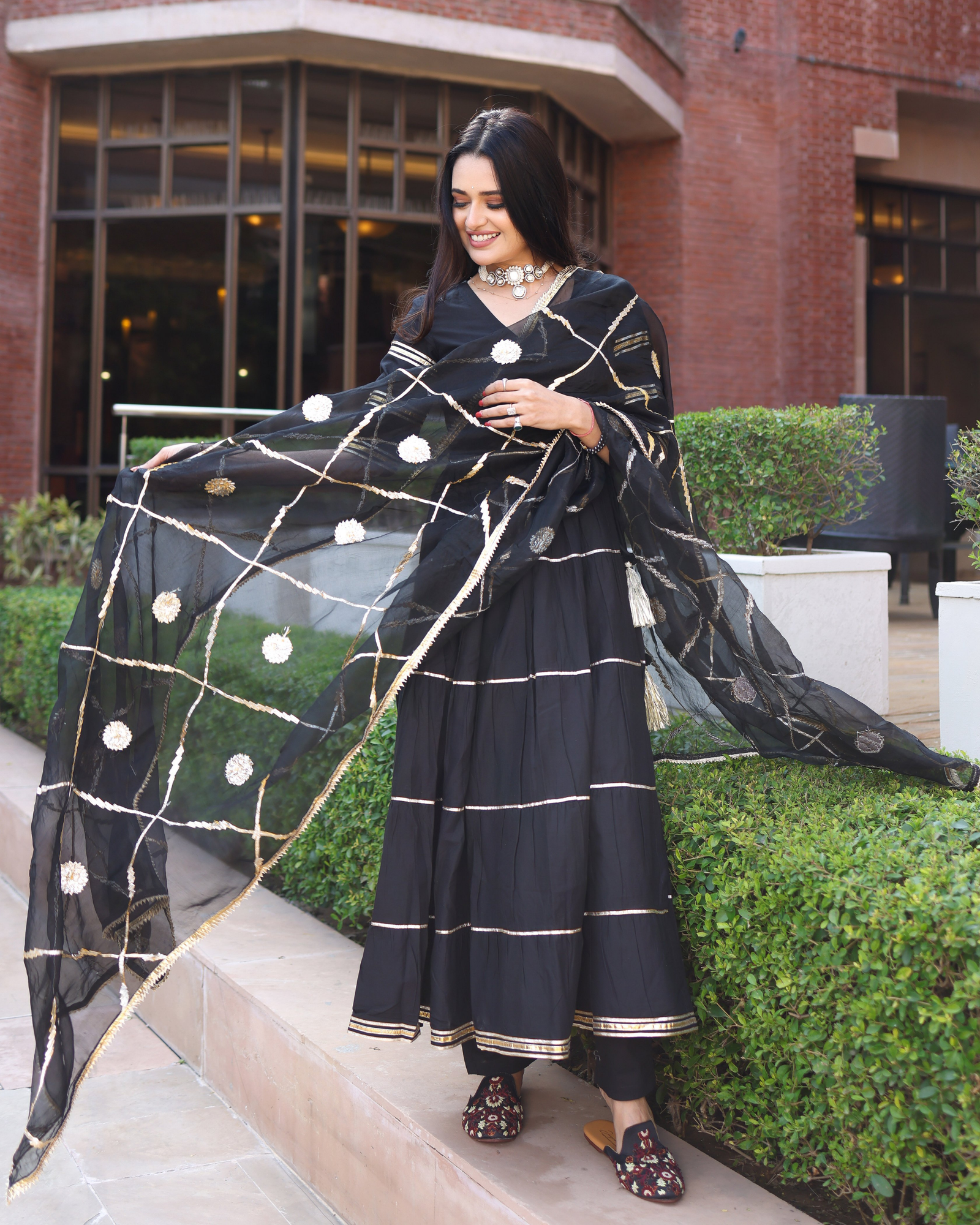 Black Iris Gotapatti Suit Set - Image 5