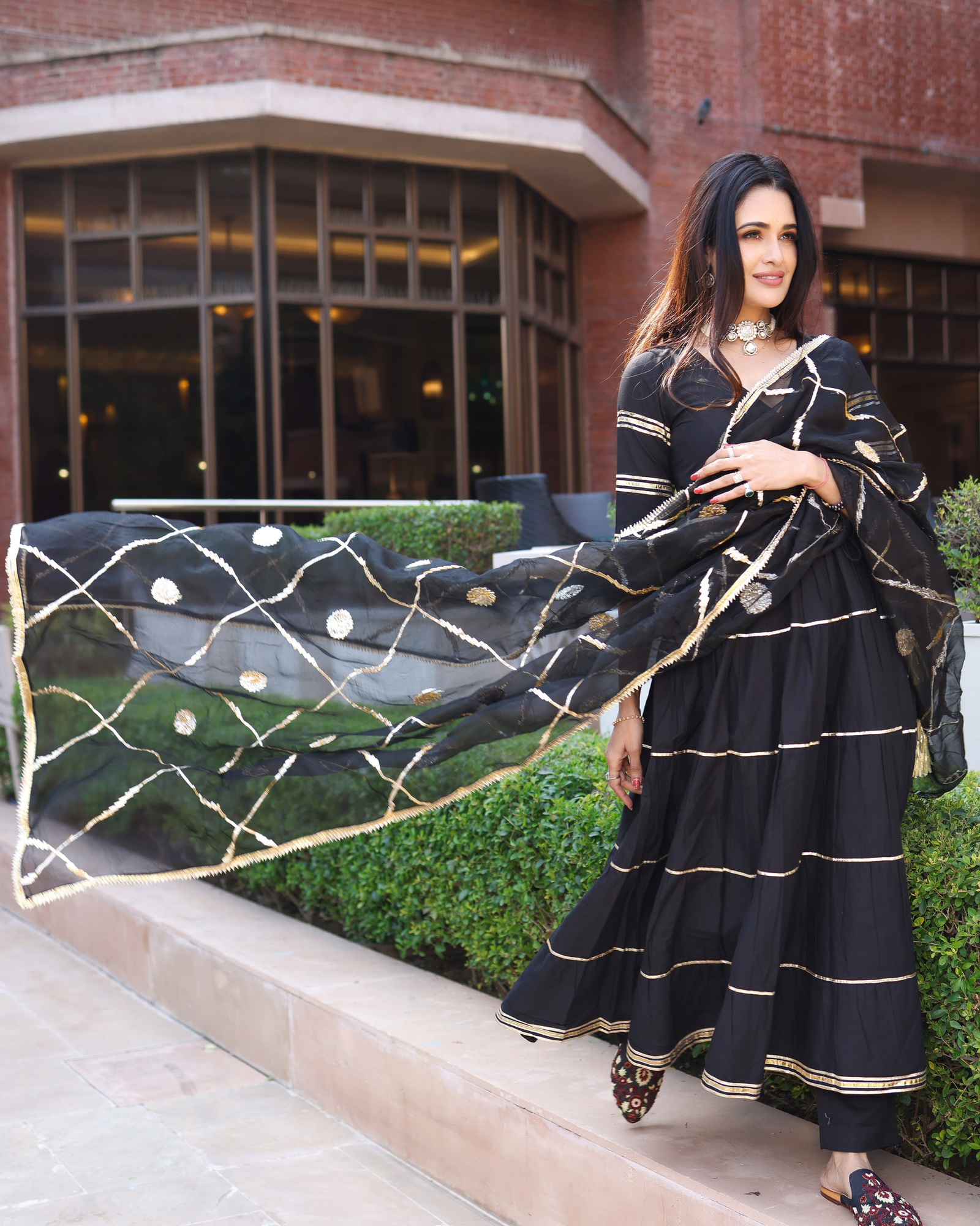 Black Iris Gotapatti Suit Set - Image 6