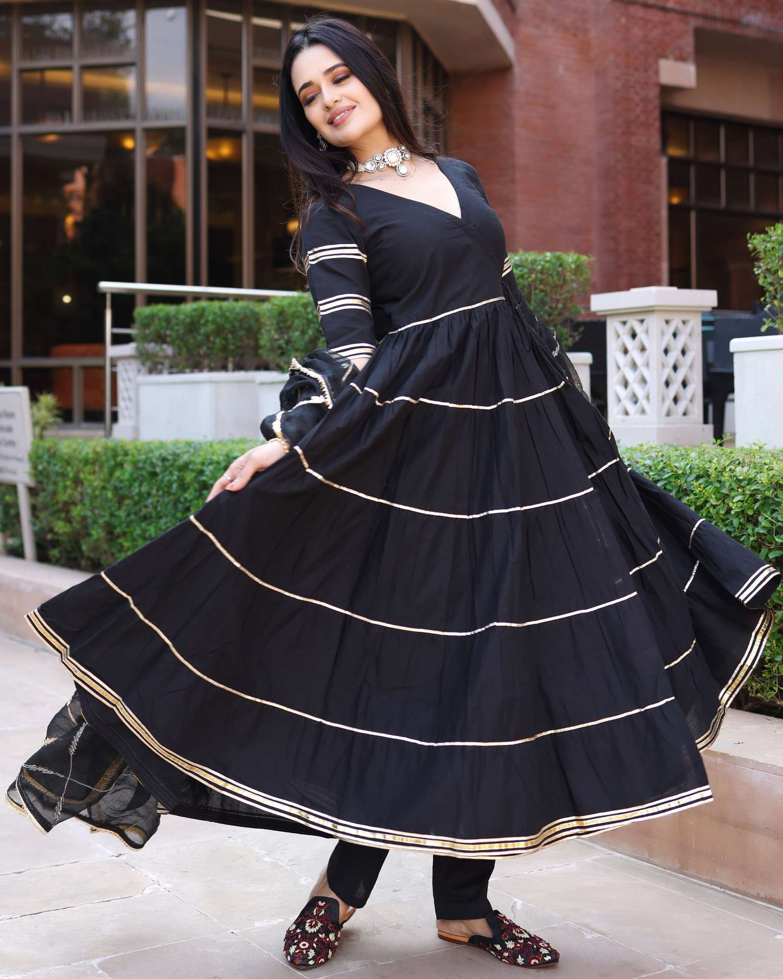 Black Iris Gotapatti Suit Set - Image 7