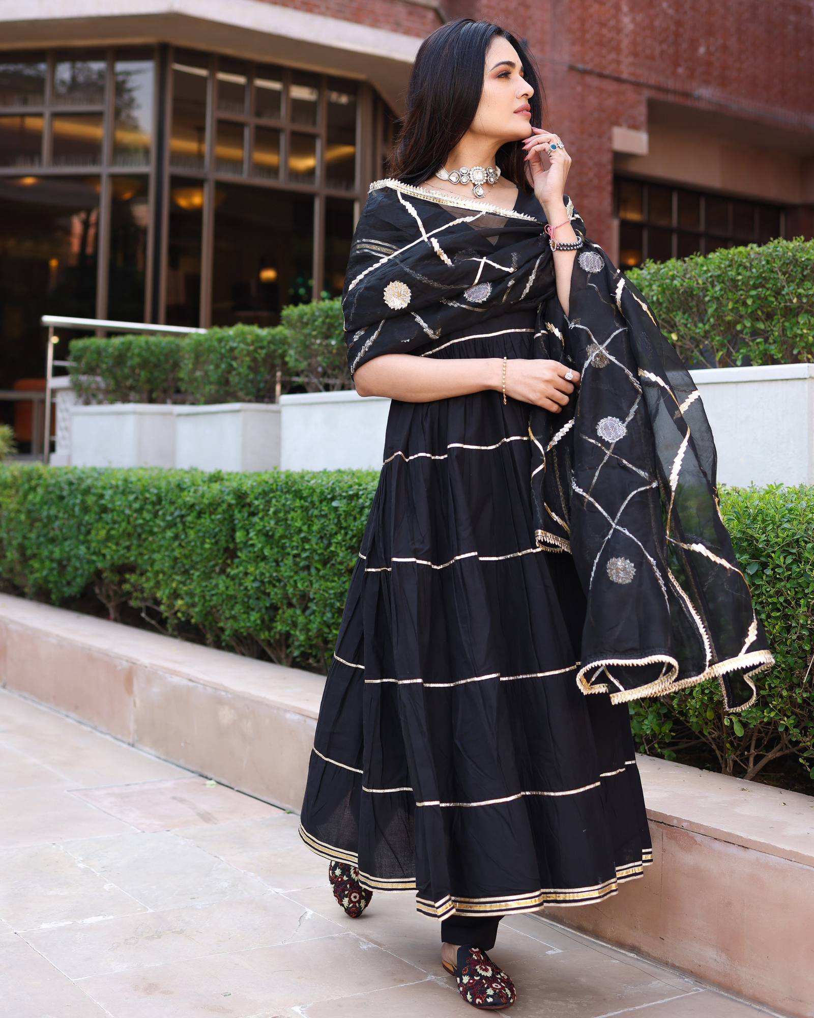 Black Iris Gotapatti Suit Set - Image 8