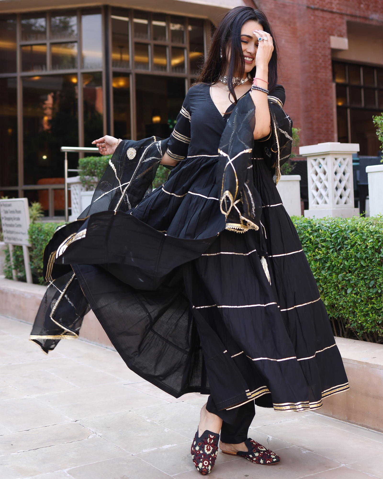 Black Iris Gotapatti Suit Set - Image 9