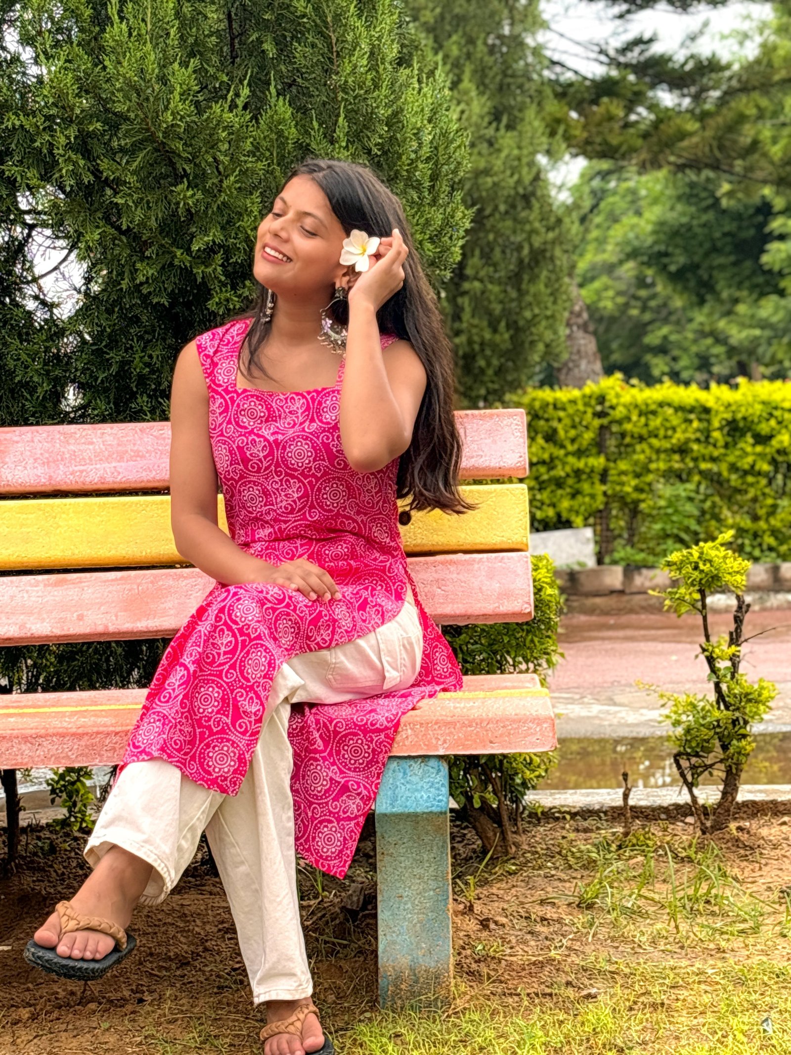 Berry Bandhani Kurta - Image 2