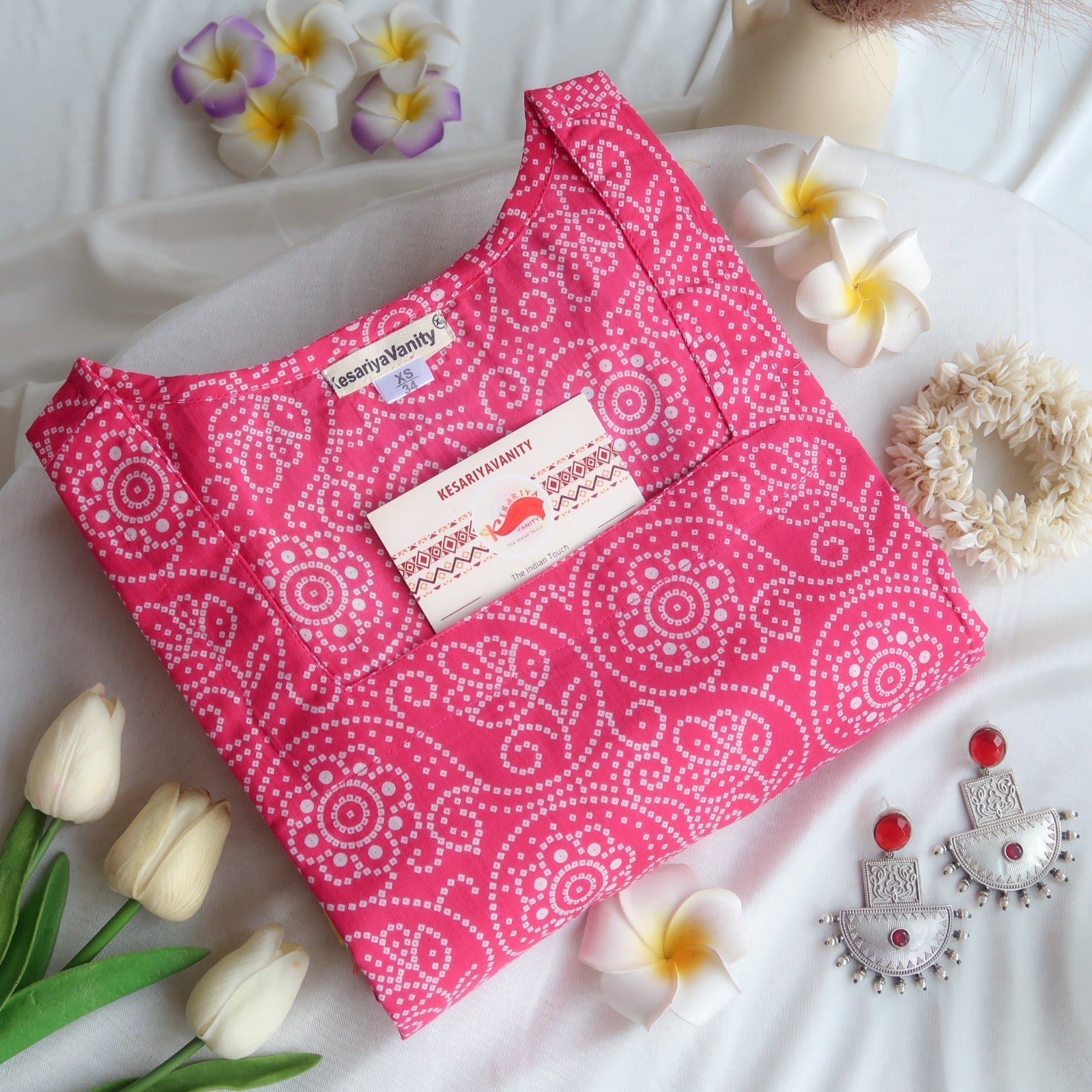 Berry Bandhani Kurta - Image 3